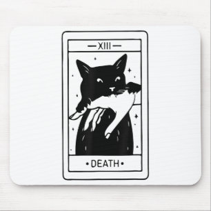 Witchy Black Cat Halloween Tarot Card roligt för m Musmatta