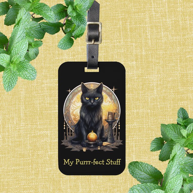 Witchy Black Cat Luggage Tag Bagagebricka (Skapare uppladdad)