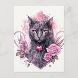 Witchy Black Kattunge | HAPPY HALLOWEEN Vykort