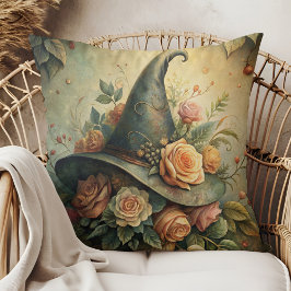 Witchy Blommigt Hat - Soft Gothic Cottage Vibes Kudde
