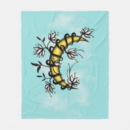 Witchy Blommigt Måne Fleecefilt