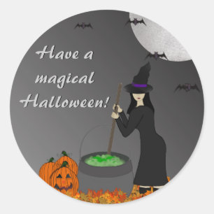 WItchy Brew Halloween Stickers Runt Klistermärke