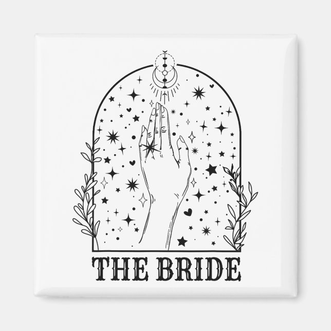 Witchy Bride Coven Matching Gothic Bachelorette Pa Magnet (Framsidan)