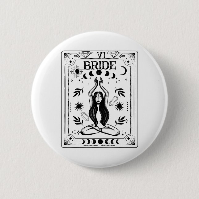 Witchy Bride Coven Tarot Celestial Gothic Bachelor Knapp (Framsida)