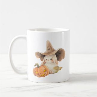 Witchy Bunny & Jack O'Lantern Hoppy Halloween Kaffemugg