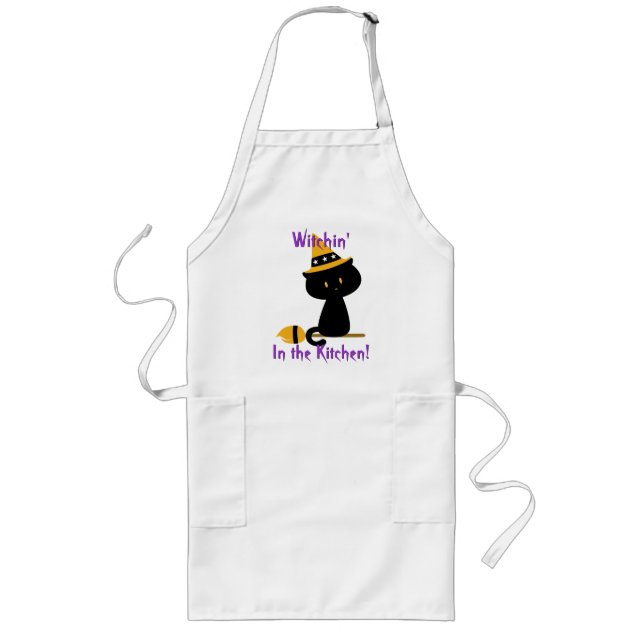 Witchy Cat Apron Långt Förkläde (Framsidan)