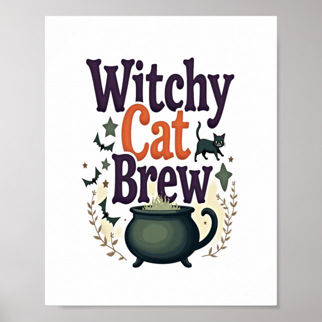 Witchy Cat Brew Poster (Framsidan)