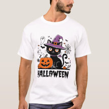 Witchy Cat with Pumpkins - Halloween Roligt