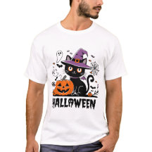 Witchy Cat with Pumpkins - Halloween Roligt