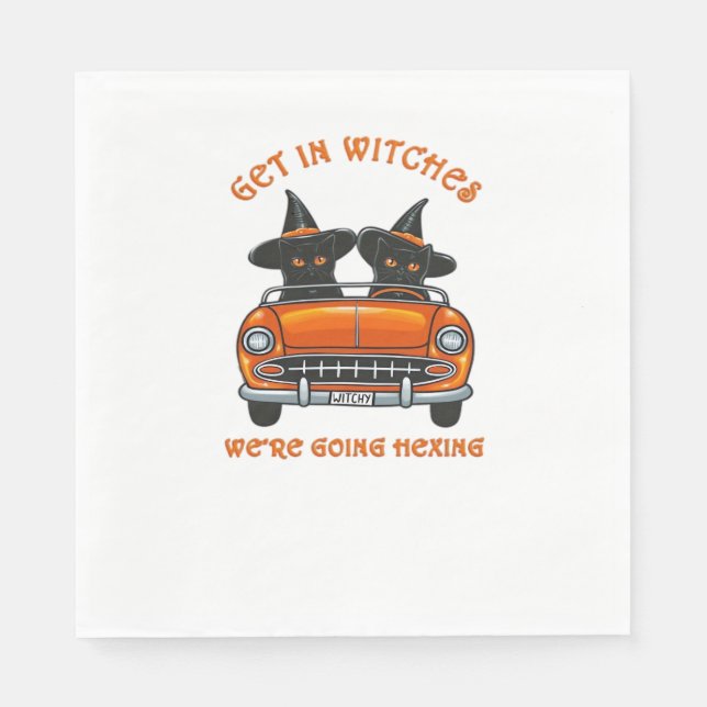 Witchy Cats Going Hexing Oversized T-Shirt Pappersservett (Framsidan)