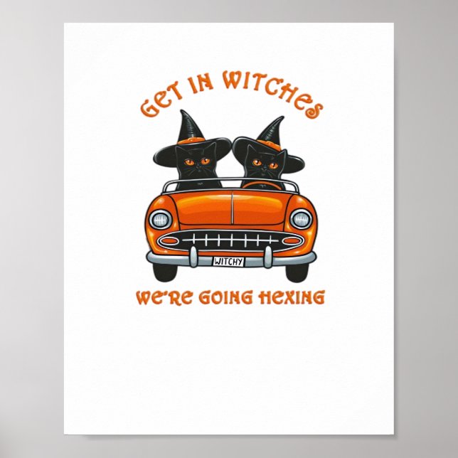 Witchy Cats Going Hexing Oversized T-Shirt Poster (Framsidan)