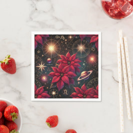 Witchy Celestial Himmel Poinsettia Découpage Napki Pappersservett