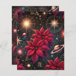 Witchy Celestial Himmel Poinsettia Scrapbook Pappe