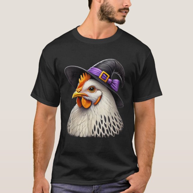 Witchy Chicken Funny Chicken Älskare Halloween Spo T Shirt (Framsida)