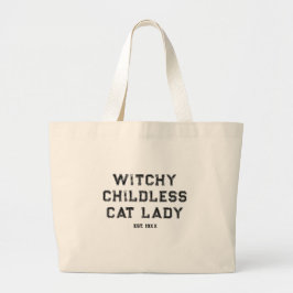 Witchy Chilless Cat Dam Anpassningsbar Est. Kvinna Jumbo Tygkasse