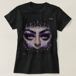 Witchy Cosmic Ögon - Lila Mystical Ansikte T Shirt