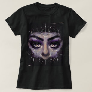 Witchy Cosmic Ögon - Lila Mystical Ansikte T Shirt