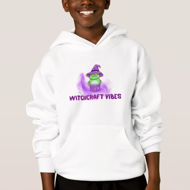 Witchy Frog - Cute Halloween Magic T Shirt (Framsida)