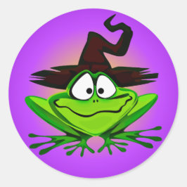 Witchy Frog Lila Runt Klistermärke