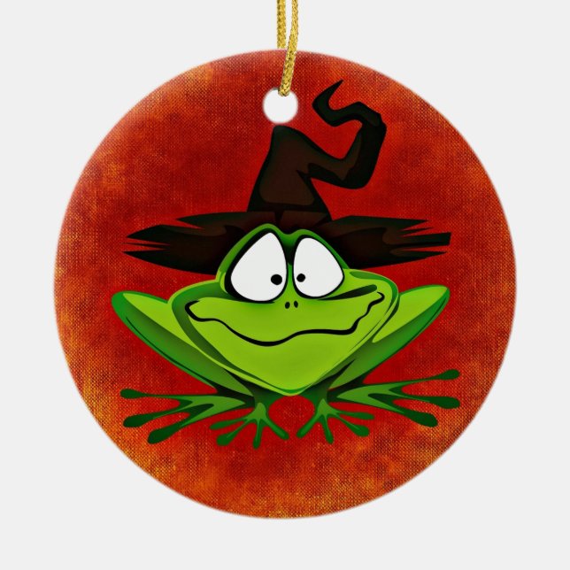 Witchy Frog Ornament Round (Framsidan)