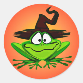 Witchy Frog Red Runt Klistermärke