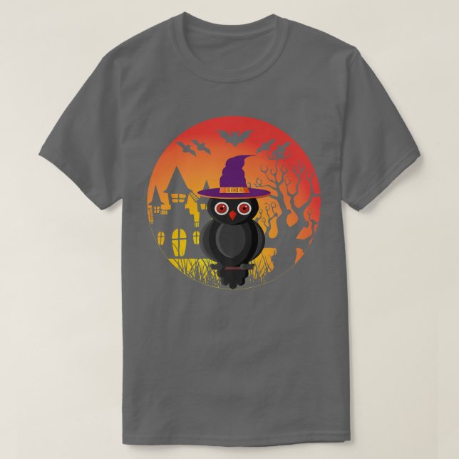 Witchy Gifts Halloween Uggla Haunted Mansion Witch T Shirt (Design framsida)