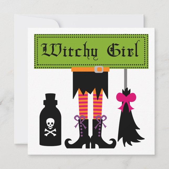 Witchy Girl Halloween T-shirts och presenter Kort (Framsida)
