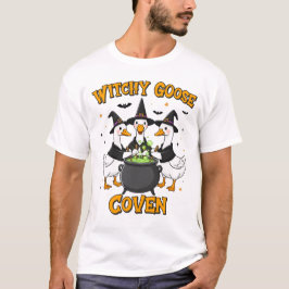 Witchy Goose Coven Halloween Magic T Shirt