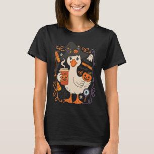 Witchy Goose Halloween Cute Pumpkin Fall Mysigt Co T Shirt