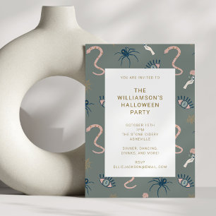 Witchy Gothic Grått Apothecary Halloween fest Inbjudningar