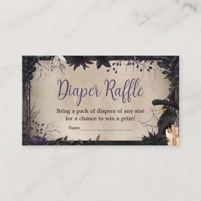 Witchy Gothic Halloween Baby Shower Raffle Tilläggskort (Framsida)