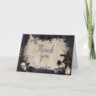 Witchy Gothic Halloween Baby Shower Tack Kort