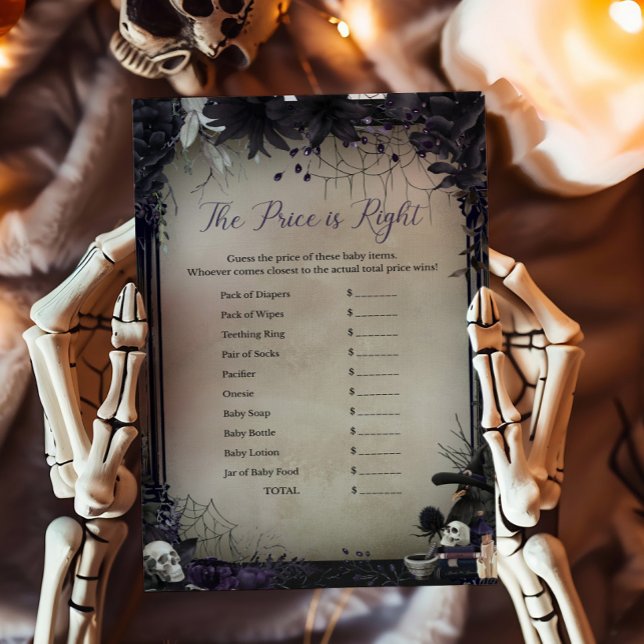 Witchy Gothic Halloween Pris är Höger Game (Witchy Baby Shower The Price is Right Game)