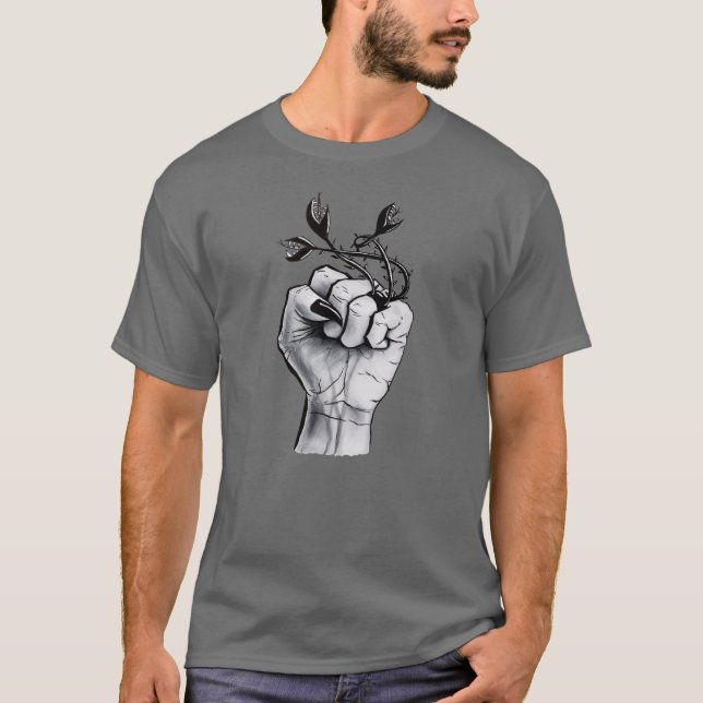 Witchy Gothic Macabre Konstig Hand Halloween T Shirt (Framsida)