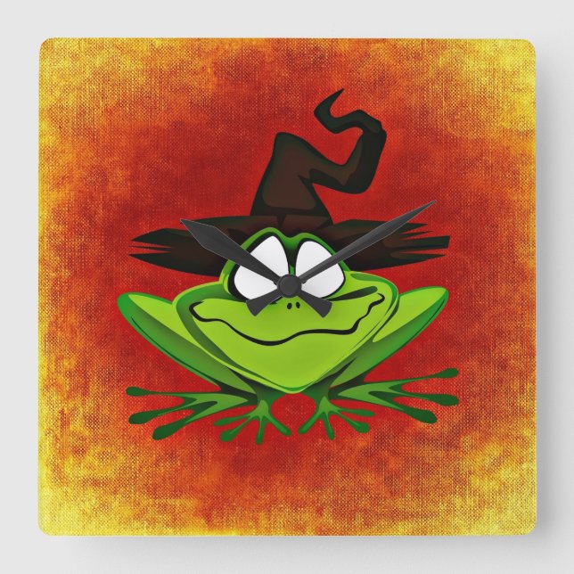 Witchy groda fyrkantig klocka (Framsida)