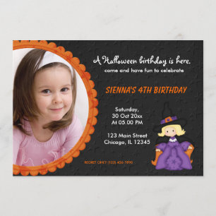 Witchy Halloween Birthday Inbjudningar