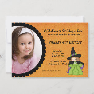 Witchy Halloween Birthday Inbjudningar