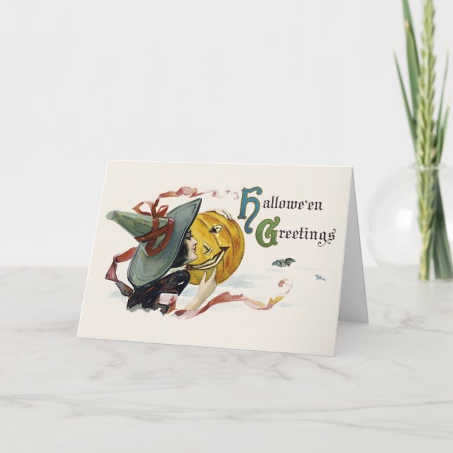 Witchy Halloween Hälsning Kort (Framsida)