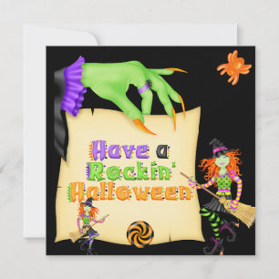 Witchy Halloween-inbjudan Inbjudningar