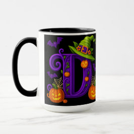 Witchy Halloween Initial ’D’ Mugg