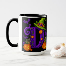 Witchy Halloween Initial ’D’ Mugg