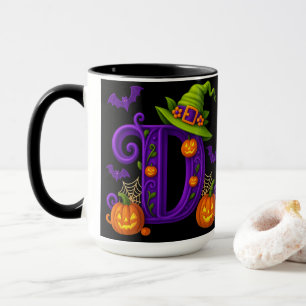 Witchy Halloween Initial ’D’ Mugg