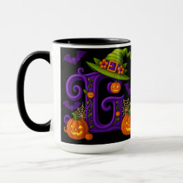 Witchy Halloween Initial ’G’ Mugg