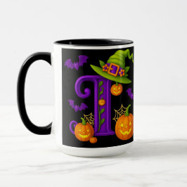 Witchy Halloween Initial "I" Mugg