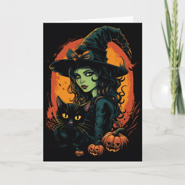 Witchy Halloween Kort (Framsida)
