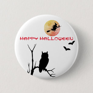 Witchy Halloween Måne-knapp Knapp