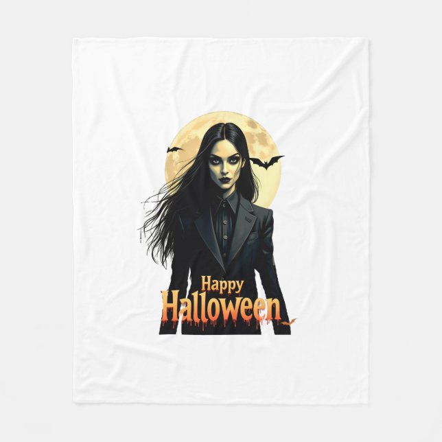 Witchy Halloween Natt Fleecefilt (Framsidan)