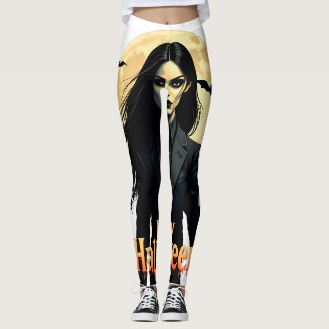 Witchy Halloween Natt Leggings (Framsida)