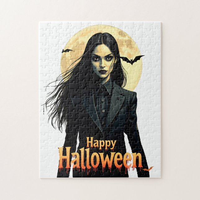 Witchy Halloween Natt Pussel (Vertikal)
