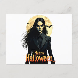 Witchy Halloween Natt Vykort
